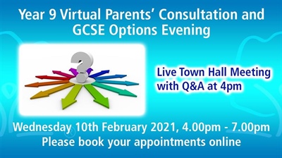 Year 9 Virtual Parents and Options Evening